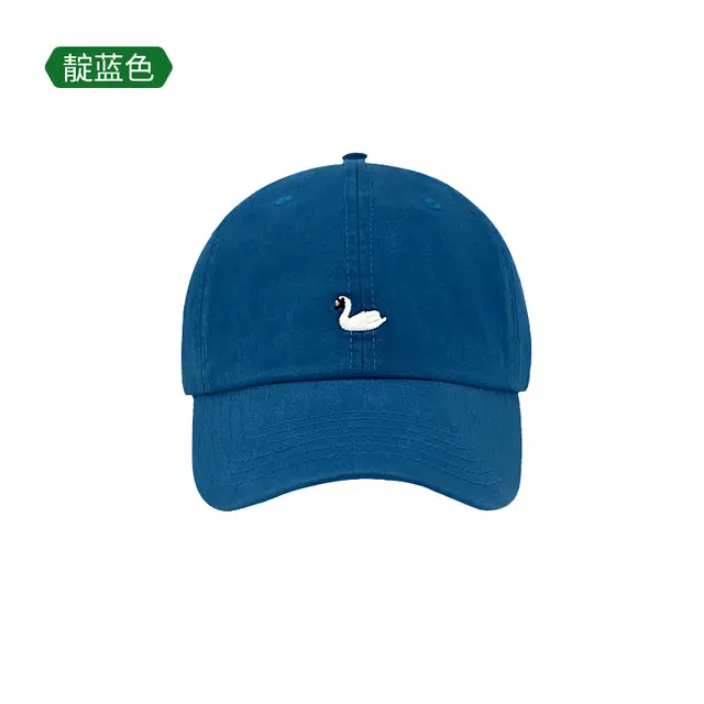 木林森 日系卡通可爱天鹅刺绣软顶春季日常休闲百搭 棉 鸭舌帽 男女同款情侣款