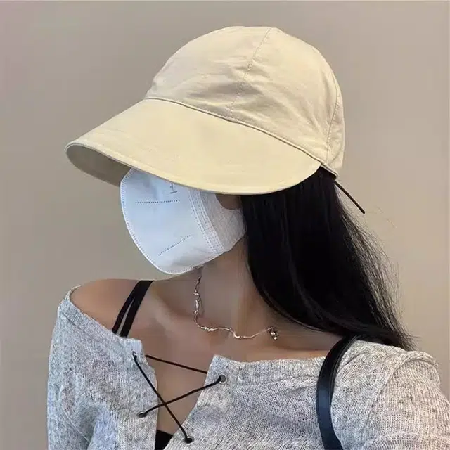木林森 夏季速干防晒遮阳帽遮颧骨显脸小大弯檐 棉 渔夫帽 男女同款情侣款