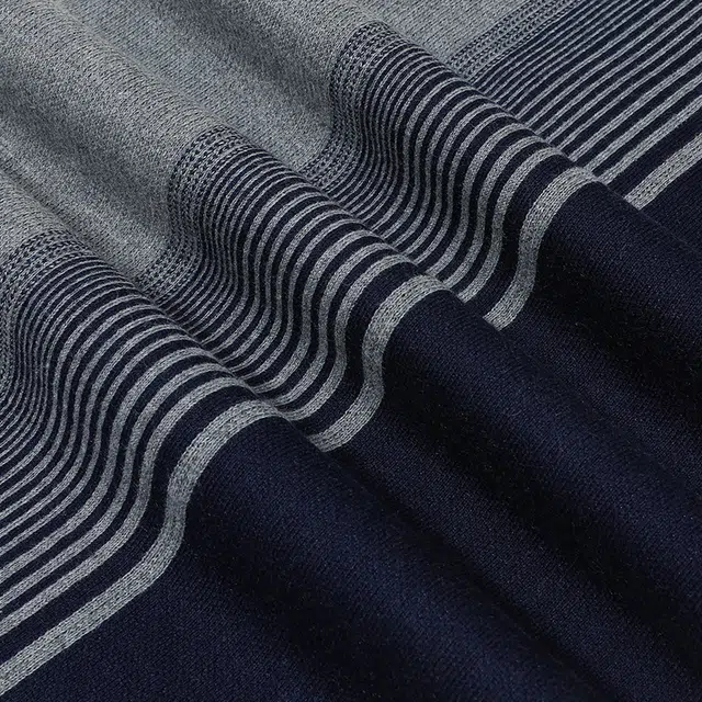 木林森 秋冬季韩版百搭条纹针织围脖简约休闲 绒线围巾 男女同款情侣款