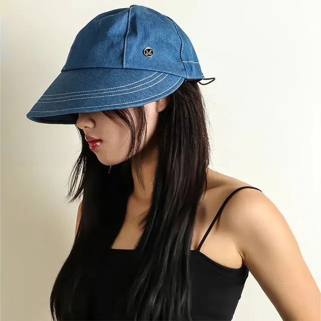 木林森 牛仔贴标 夏季大头围显脸小遮阳防晒太阳帽 棉 渔夫帽 女款