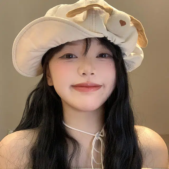 木林森 日系甜妹爱心百搭大头围显脸小薄款透气画家帽 涤纶 贝雷帽 女款