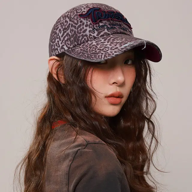 木林森 春夏季迷彩豹纹图案做旧水洗刺绣字母户外出游时尚潮流百搭大头围显脸小 棉 鸭舌帽 男女同款情侣款
