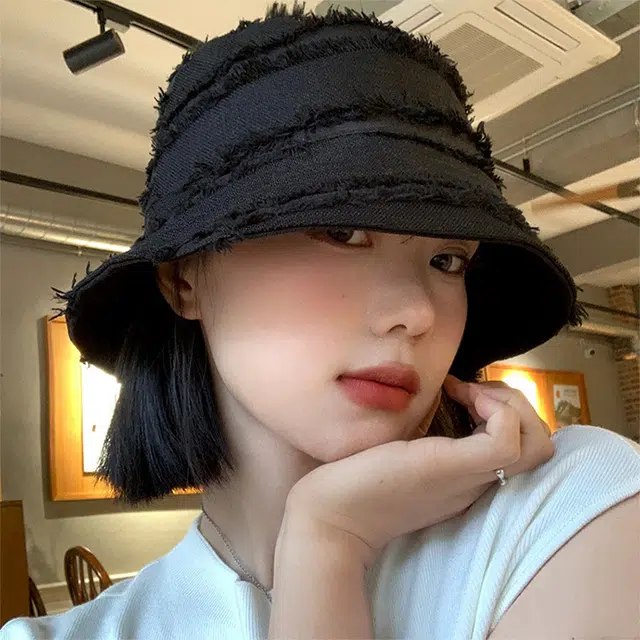 木林森 双面日系复古毛边防晒遮阳大头围显脸小 棉 渔夫帽 男女同款情侣款