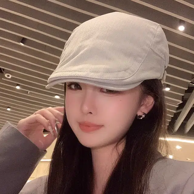 雅鹿 英伦复古大头围 棉 贝雷帽 女款