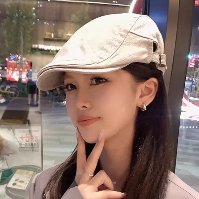 雅鹿 英伦复古大头围 棉 贝雷帽 女款