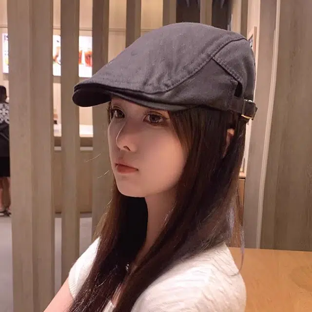 雅鹿 英伦复古大头围 棉 贝雷帽 女款