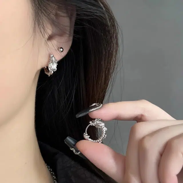 石缘聚 中国风精致高级感独特个性 耳扣 合金 耳环 男女同款情侣款