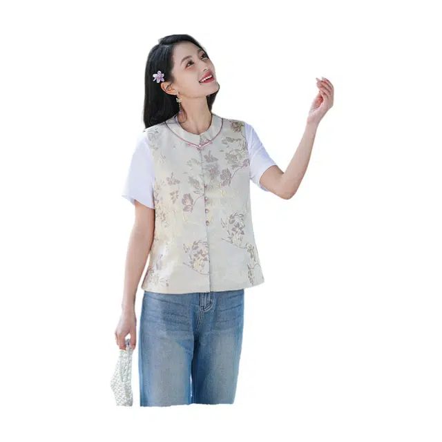 荟萃阁 新中式复古时尚个性舒适马甲 女款