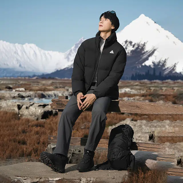 匹克 驭雪短羽升级版 三防科技经典纯色简约户外通勤校园冬季防污立领加厚保暖石墨烯驭热休闲微宽松中厚羽绒服 男女同款