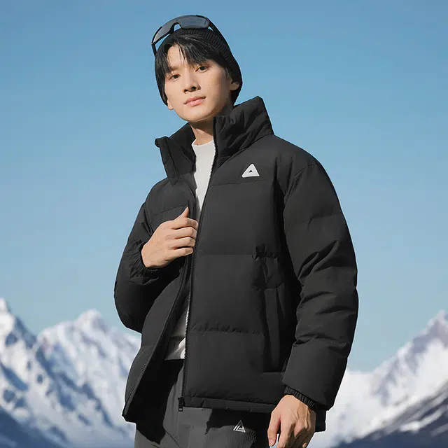 匹克 驭雪短羽升级版 三防科技经典纯色简约户外通勤校园冬季防污立领加厚保暖石墨烯驭热休闲微宽松中厚羽绒服 男女同款