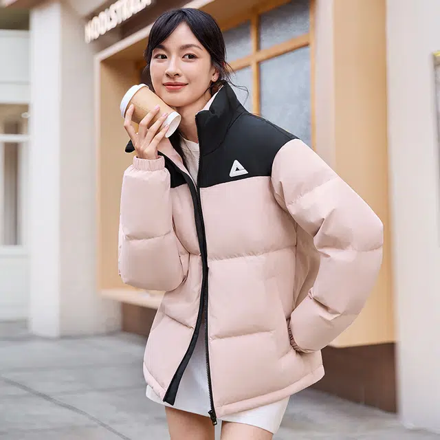 匹克 驭雪短羽升级版 三防科技经典纯色简约户外通勤校园冬季防污立领加厚保暖石墨烯驭热休闲微宽松中厚羽绒服 男女同款 粉红