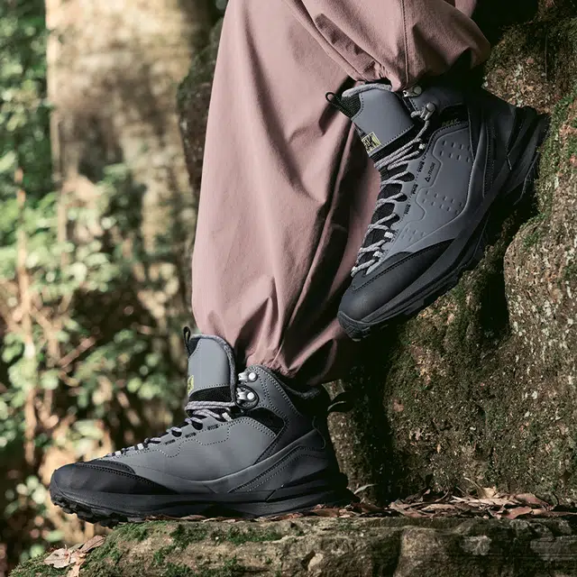 匹克 织物合成革 态极远行 舒适贴合 防滑耐磨 高帮 登山鞋 男款 灰色