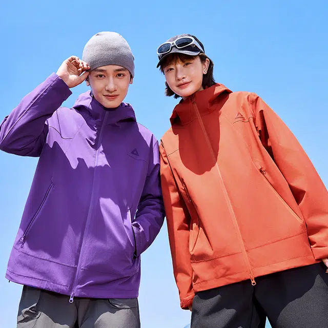 匹克  趣野系列 防水透湿科技 户外纯色轻量化高透气防风雨防油连帽外套污三合一摇粒绒 冲锋衣 男女同款