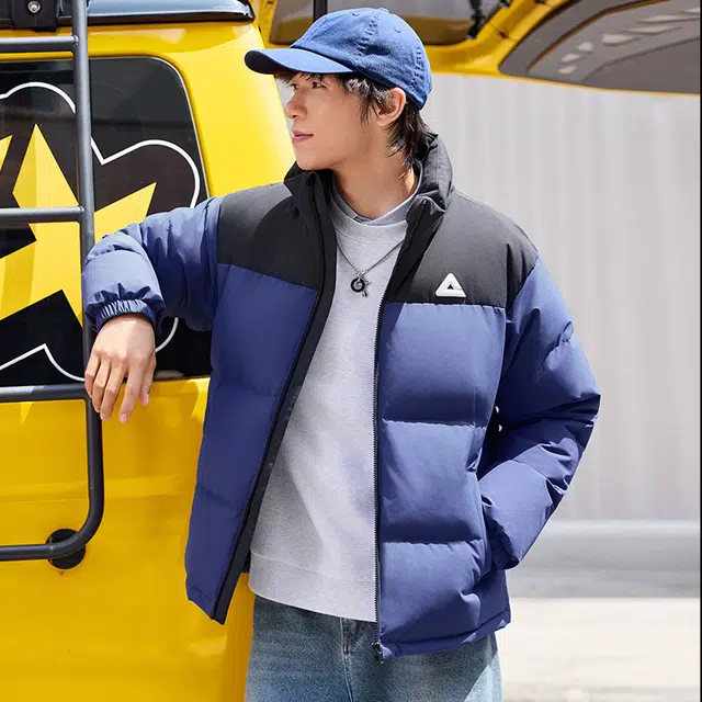 匹克 驭雪短羽升级版 三防科技经典纯色简约户外通勤校园冬季防污立领加厚保暖石墨烯驭热休闲微宽松中厚羽绒服 男女同款 奥海蓝