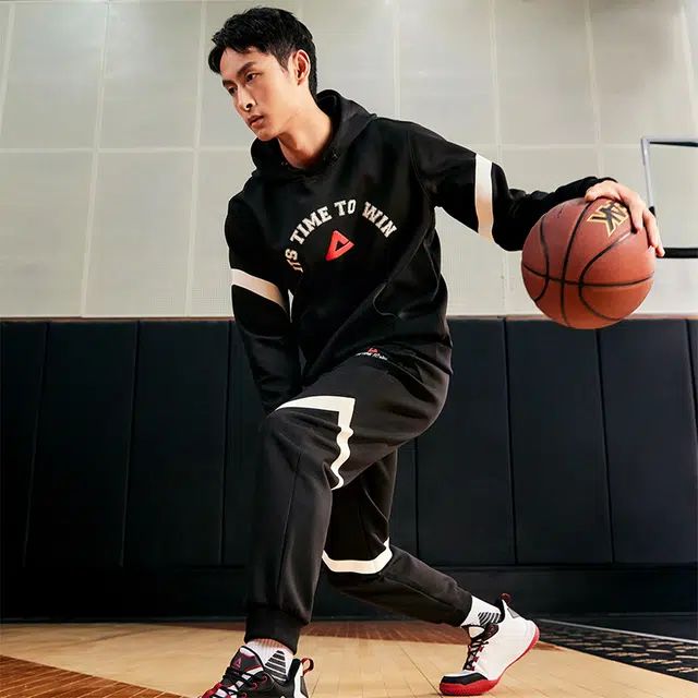 匹克 篮球训练系列 款潮流百搭套头运动连帽卫衣 男款 黑色