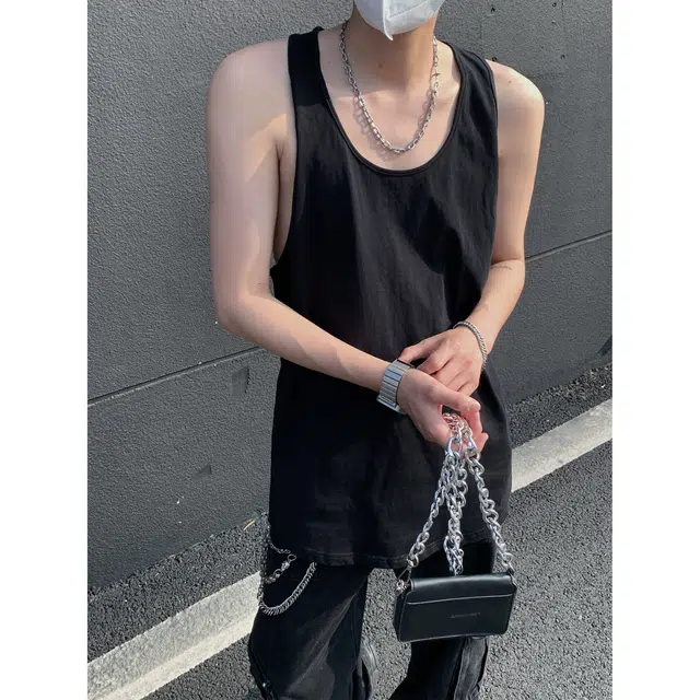宜而爽 日系简约纯色经典宽松舒适亲肤打底衫纯棉基础款百搭跑步健身运动吸汗透气无性别主义潮流个性无袖圆领背心 男女同款
