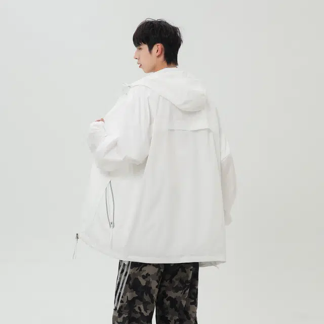 宜而爽 渐变拉链连帽百搭休闲 超轻防水防晒服 男女同款