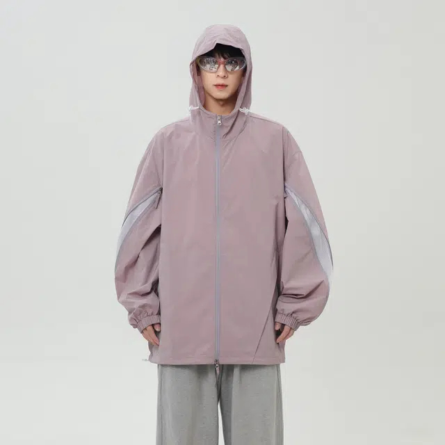 宜而爽 渐变拉链连帽百搭休闲 超轻防水防晒服 男女同款
