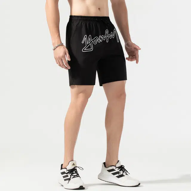 宜而爽 美式复古潮牌个性镂空签名字母印花宽松舒适日常简约通勤基础款运动百搭篮球运动三分裤轻薄透气时尚休闲短裤 男女同款