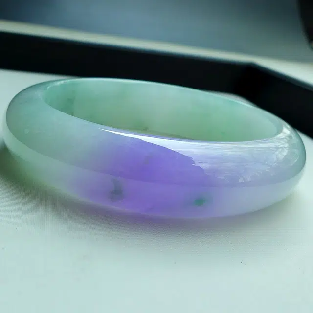 菲燕 一抹特色妖紫 正品平安玉 糯种 手镯 女款