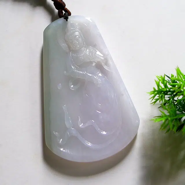 菲燕 菩萨玉佩 冰种 翡翠吊坠 男女同款情侣款