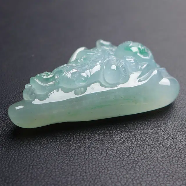 菲燕 普贤菩萨 精雕随型 糯种 翡翠吊坠 男女同款情侣款