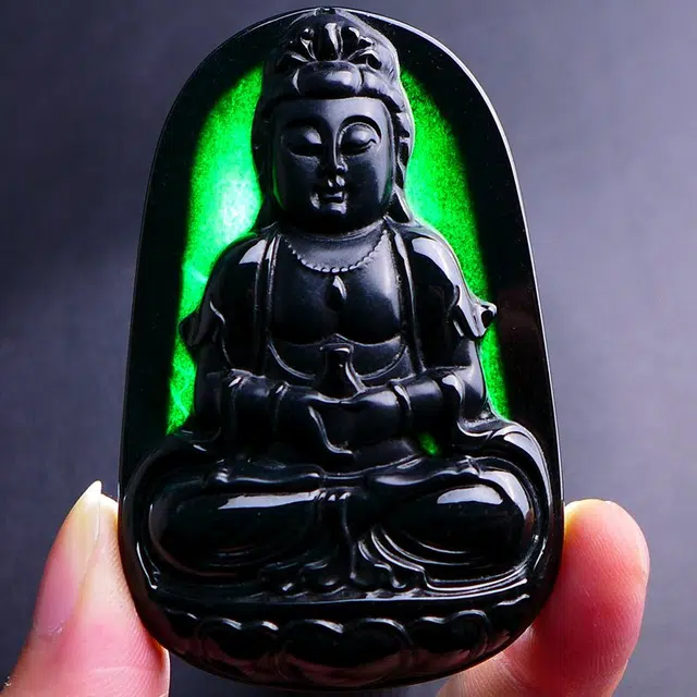 菲燕 老坑好种观音 正品翡翠玉佩挂件拍卖 糯种 吊坠 男女同款情侣款