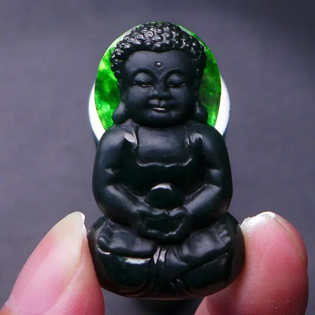 菲燕 好运轻奢精品宝宝佛 糯种 翡翠吊坠 男女同款情侣款