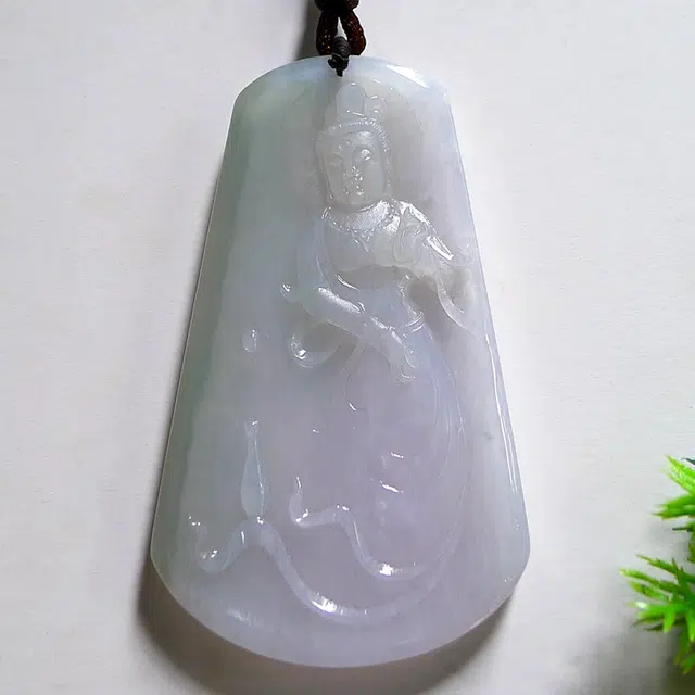 菲燕 菩萨玉佩 冰种 翡翠吊坠 男女同款情侣款