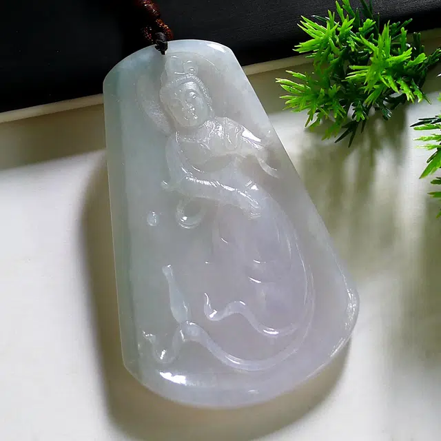 菲燕 菩萨玉佩 冰种 翡翠吊坠 男女同款情侣款