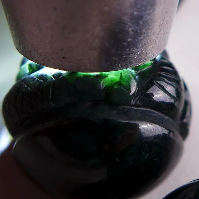 菲燕 大气龙珠 墨翠 糯种 翡翠手串 男女同款情侣款