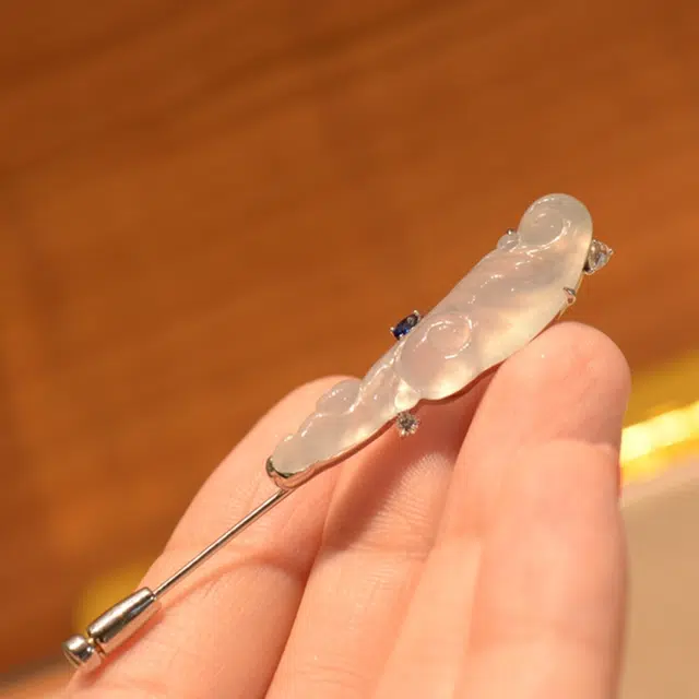 菲燕 灵芝如意 糯种 胸针 男女同款情侣款