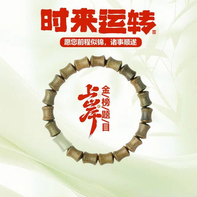 【过手留香】 希笛拉 竹节转运珠节节高升 考试考研上岸 国潮森系文玩盘玩佛珠 专属礼盒装#好运 绿檀 手串 男女同款情侣款
