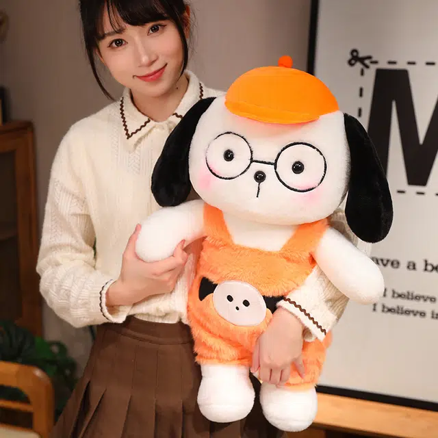 安之静雅 可爱帽子狗 小奶狗 安抚布娃娃 玩偶 毛绒公仔