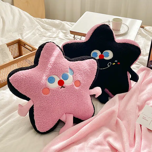 安之静雅 多巴胺星星毯子两用 玩偶 毛绒公仔