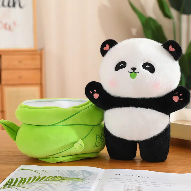安之静雅 可爱卡通竹笋熊猫 玩偶 毛绒公仔