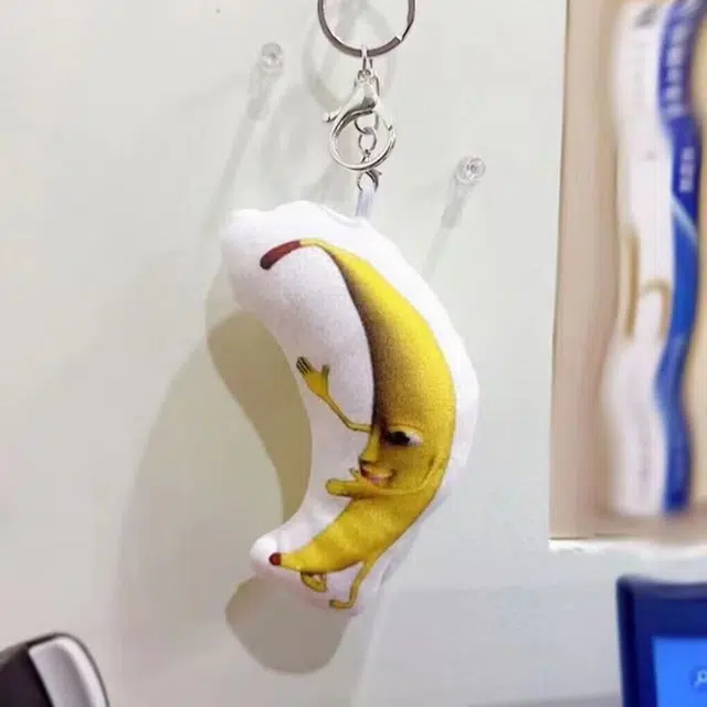 安之静雅 一条香蕉搞怪会发音的钥匙扣 玩偶 毛绒挂件