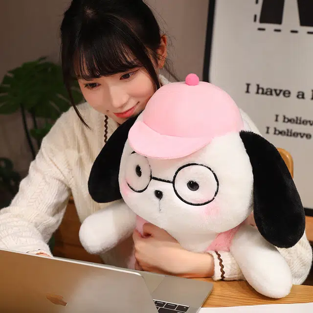 安之静雅 可爱帽子狗 小奶狗 安抚布娃娃 玩偶 毛绒公仔