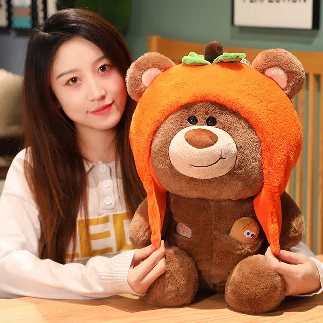 安之静雅 创意好柿花生熊 泰迪熊 玩偶 毛绒公仔