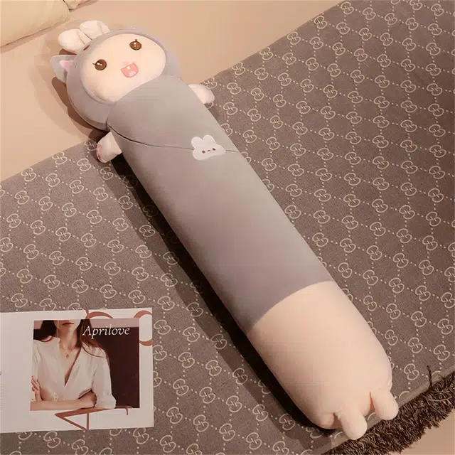 安之静雅 可爱兔子长条枕 玩偶 毛绒公仔