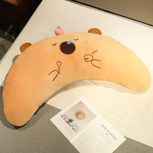 安之静雅 卡皮巴拉长条抱枕枕 玩偶 毛绒公仔