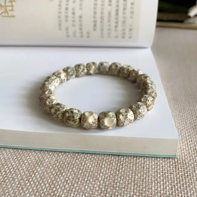 【顺白单圈】 艾卡拉 佛珠高密高油简约日常新手国风设计 星月菩提 手串 男女同款情侣款