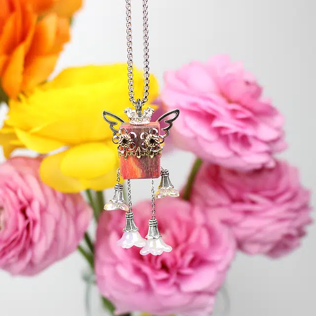 木小魔 小梦蝶木质蒸汽朋克风 合金 项链 男女同款情侣款