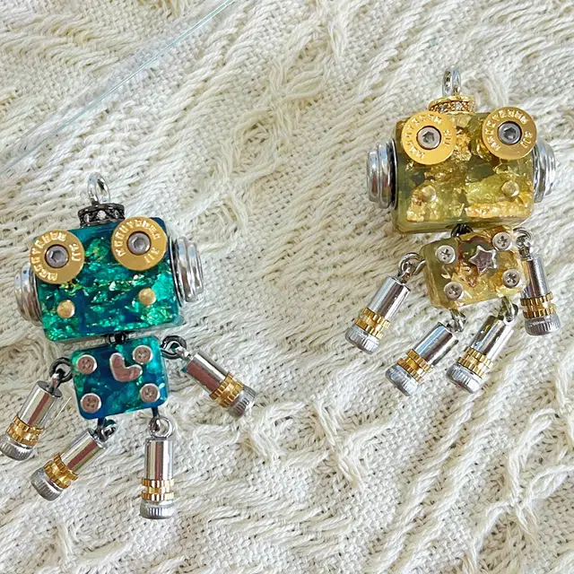 礼品 木小魔 小布鲁巴 潮流朋克风手工制作 鎏金 项链 男女同款情侣款