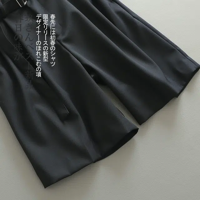 见川 宽松拉三分链纯色中腰休闲短裤 男款 藏青