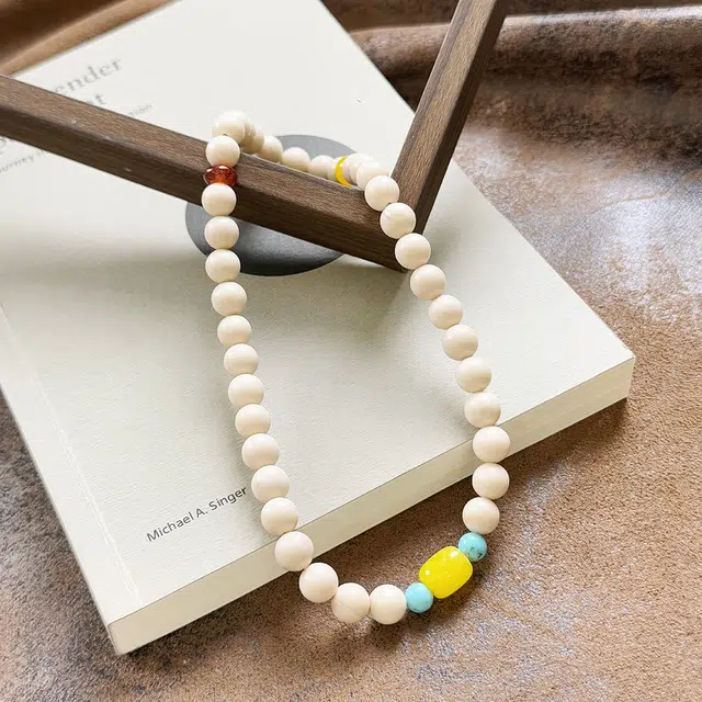 【普陀山官方已过香】 普陀山文创 新中式气质显白串珠民族风藏式念珠串 白松石 手串 男女同款情侣款