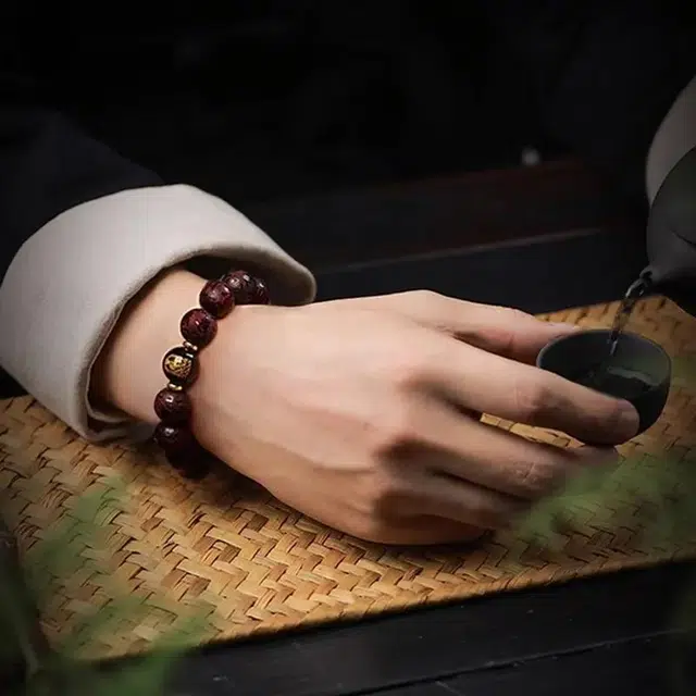 【本命守护】 普陀山文创 复古国风精美雕刻六字真言生肖本命佛珠转运珠招财纳福文玩盘玩纳福#好运 紫檀属 手串 男女同款情侣款