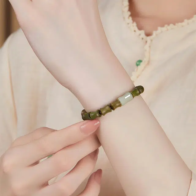 【官方已祝福】 普陀山文创 节节高升转运珠复古新中式文艺串珠佛珠 生日送礼礼盒装 绿檀 手串 男女同款情侣款