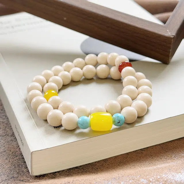 【普陀山官方已过香】 普陀山文创 新中式气质显白串珠民族风藏式念珠串 白松石 手串 男女同款情侣款