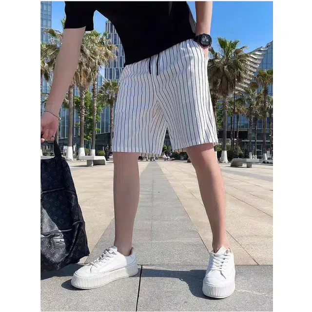 寻星记 法式慵懒风亲肤透气时尚百搭五分裤休闲短裤 男女同款